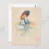 moeder en dochter Kiss Briefkaart (Voorkant / Achterkant)