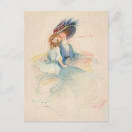 moeder en dochter Kiss Briefkaart