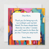 Moeder en dochter kleurrijke kunst Moederdag Kaart (Achterkant)