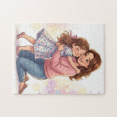 Moeder en dochter knuffel puzzel (Horizontaal)