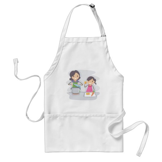 Moeder en dochter koken samen standaard schort (Voorkant)