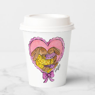 Moeder en Dochter Konijn Papier Cups Babyshower Papieren Bekers