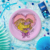 Moeder en Dochter Konijnenfeest Borden Babyshower Papieren Bordje (Feest)