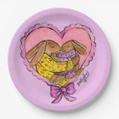 Moeder en Dochter Konijnenfeest Borden Babyshower Papieren Bordje (Voorkant)