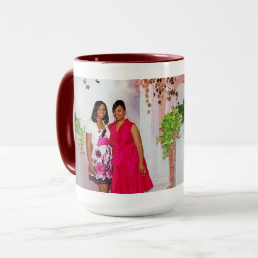 Moeder en dochter Luncheon met Bijbelversie Mok (Voorkant links)