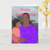 Moeder en dochter Moederdag Kaart (Gele Bloem)