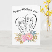 Moeder en dochter Moederdag kaart (Gele Bloem)