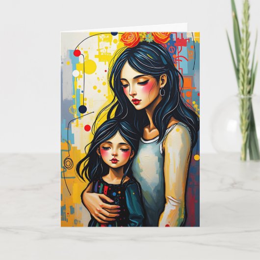 Moeder en dochter | Moederdag Kaart (Voorkant)