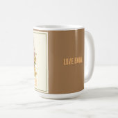 "Moeder en dochter onder zonnebloemen in Boho Koffiemok (Voorkant rechts)