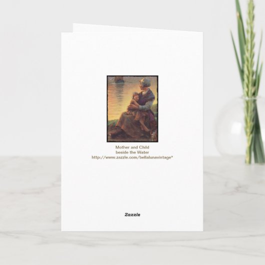 Moeder en dochter op de kust kaart (Achterkant)