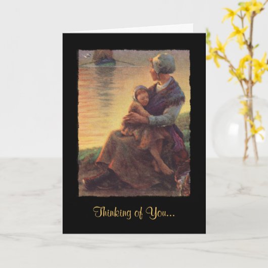 Moeder en dochter op de kust kaart (Gele Bloem)