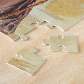 Moeder en dochter op een wandeling (kleurenlitho) legpuzzel (Zijkant)
