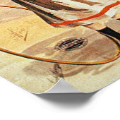 Moeder en dochter op een wandeling (kleurenlitho) poster (Hoek)