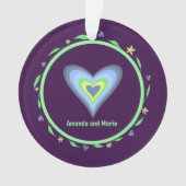 Moeder en dochter Paarse foto hart Ornament (voorkant)