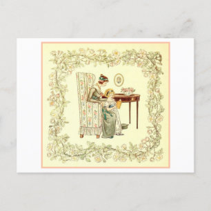 Moeder en dochter Reading Briefkaart