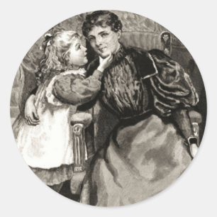  moeder en dochter ronde sticker