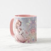 Moeder en dochter roze mok (Voorkant links)