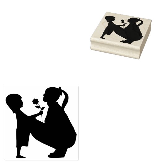 Moeder en Dochter Rubber Stamp Rubberstempel (Gestempeld)