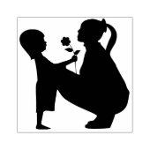 Moeder en Dochter Rubber Stamp Rubberstempel (Afrduk)