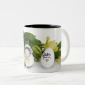 MOEDER EN DOCHTER SCHAPEN PASEN TWEEKLEURIGE KOFFIEMOK (Voorkant rechts)