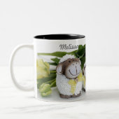 MOEDER EN DOCHTER SCHAPEN PASEN TWEEKLEURIGE KOFFIEMOK (Links)