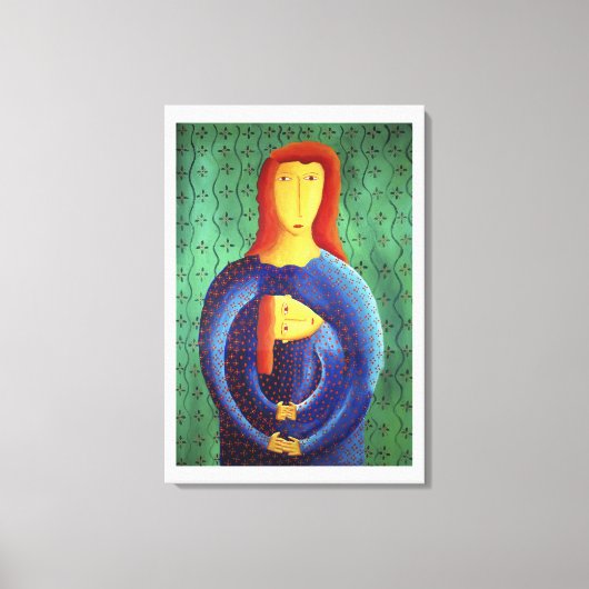 Moeder En Dochter Schilderij Hedendaagse Kunst Canvas Afdruk (Voorkant)