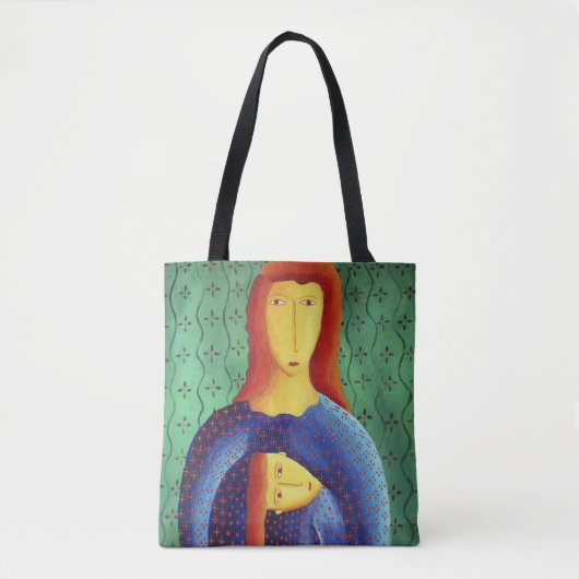 Moeder En Dochter Schilderij Hedendaagse Kunst Tote Bag (Voorkant)