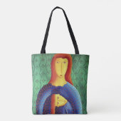 Moeder En Dochter Schilderij Hedendaagse Kunst Tote Bag (Achterkant)