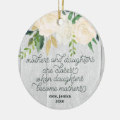 Moeder en dochter - speciaal aangepast Rustic Flor Keramisch Ornament (Links)