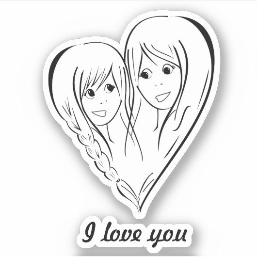 Moeder en Dochter Sticker (Voorkant)