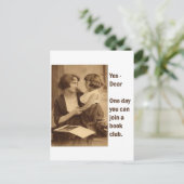 moeder en dochter van boekenclub briefkaart (Staand voorkant)