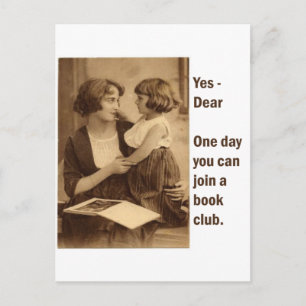 moeder en dochter van boekenclub briefkaart