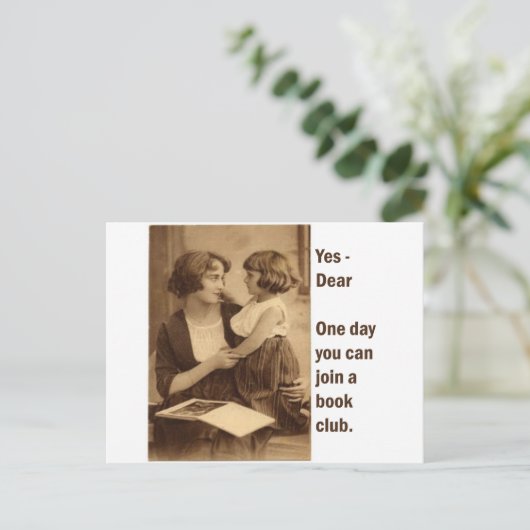 moeder en dochter van de boekenclub briefkaart (Staand voorkant)