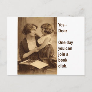 moeder en dochter van de boekenclub briefkaart