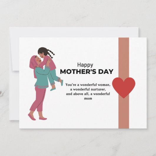 Moeder en dochter voor Moederdag Wenskaart Feestdagenkaart (Voorkant)