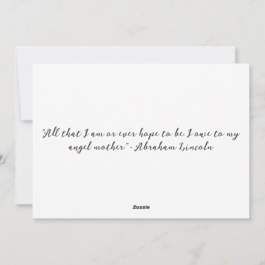 Moeder en dochter voor Moederdag Wenskaart Feestdagenkaart (Achterkant)