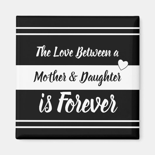 Moeder en dochter zwart-wit magneet (Voorkant)