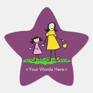 Moeder- en dochterfamilie — Aangepaste stickers