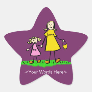 Moeder- en dochterfamilie — Aangepaste stickers