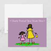 Moeder- en dochterfamilie Gepersonaliseerd KunstBr Briefkaart (Voorkant / Achterkant)