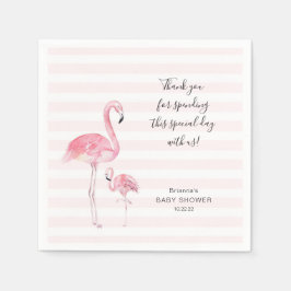 Moeder en dochterflamingo baby shower servet