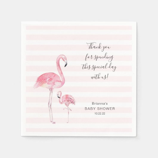 Moeder en dochterflamingo baby shower servet (Voorkant)