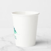 Moeder en Groene Baby Whales Paper Cup Papieren Bekers (Links)