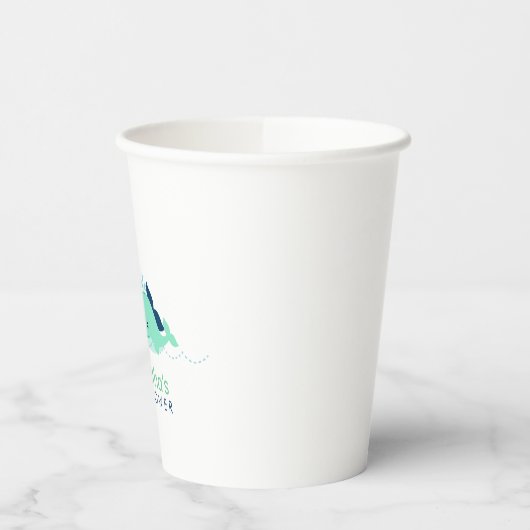 Moeder en Groene Baby Whales Paper Cup Papieren Bekers (Links)