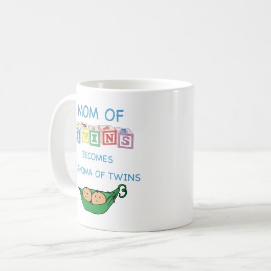 Moeder en grootmoeder van tweelingen koffiemok (Voorkant links)