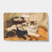 Moeder en haar kittens badge (Achterkant)