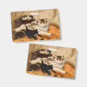 Moeder en haar kittens badge (Voor- en achterkant)