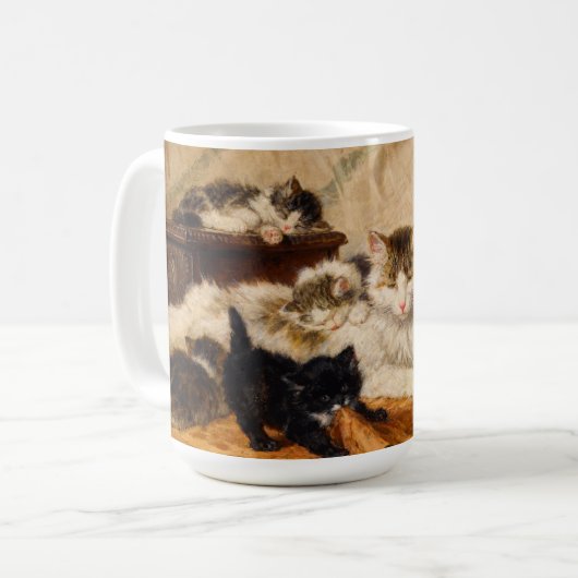 Moeder en Haar Kittens Koffiemok (Voorkant links)