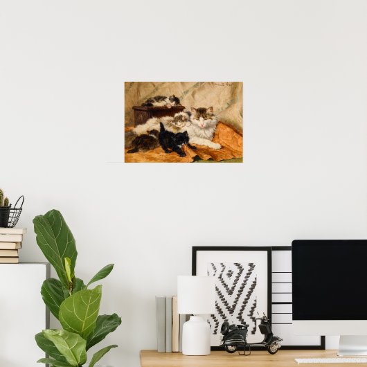 Moeder en Haar Kittens Poster (Thuiskantoor)