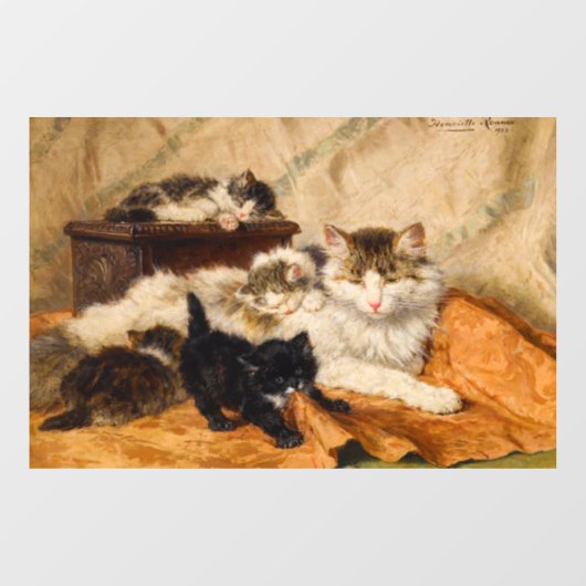 Moeder en Haar Kittens Raamsticker (Vel)